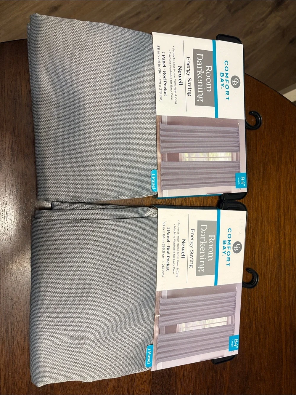 NWT - Set of 2 Comfort Bay room darkening curtain panels - 84” x 38” -gray